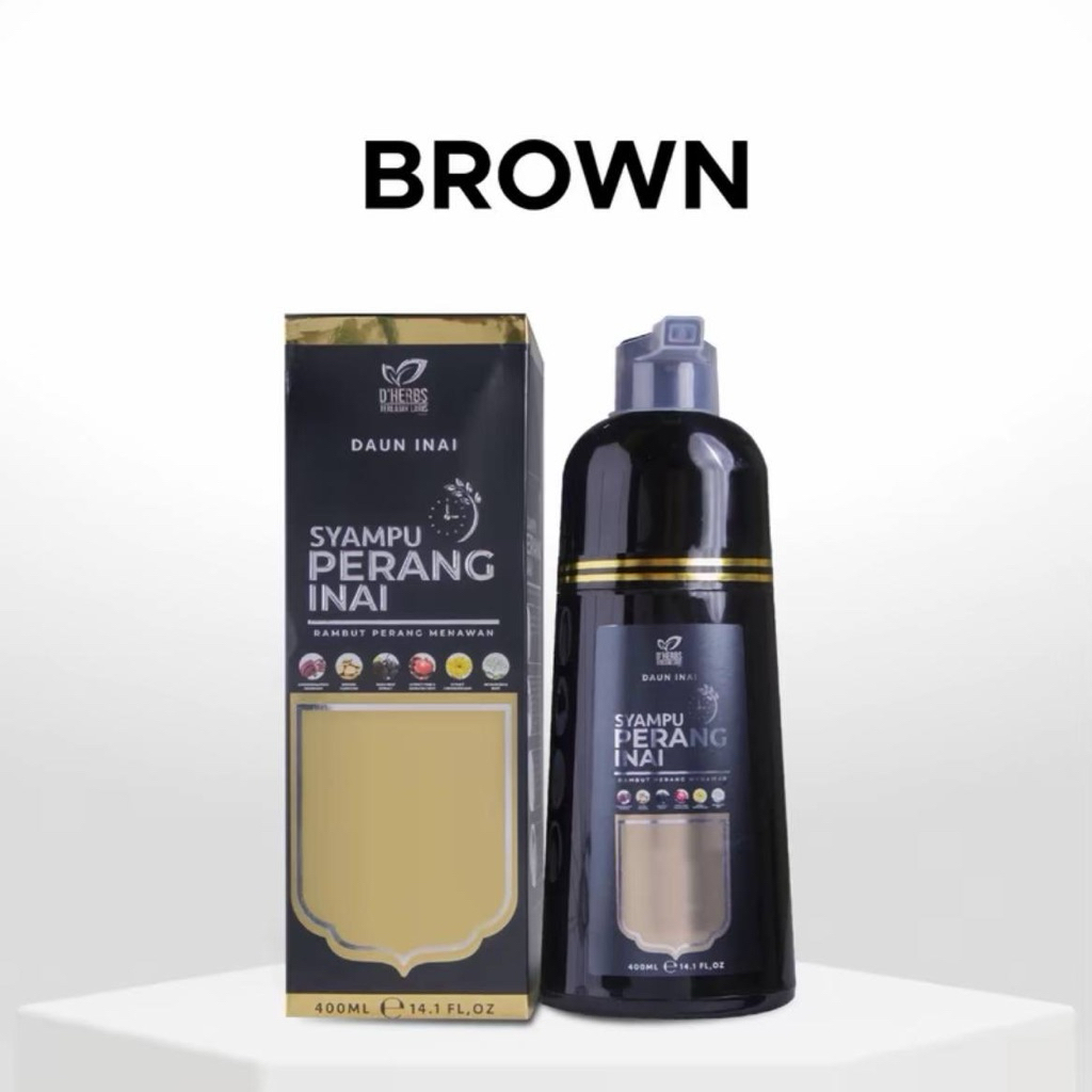DHERBS SHAMPOO PEWARNA RAMBUT INAI LEBAT BLACK & BROWN
