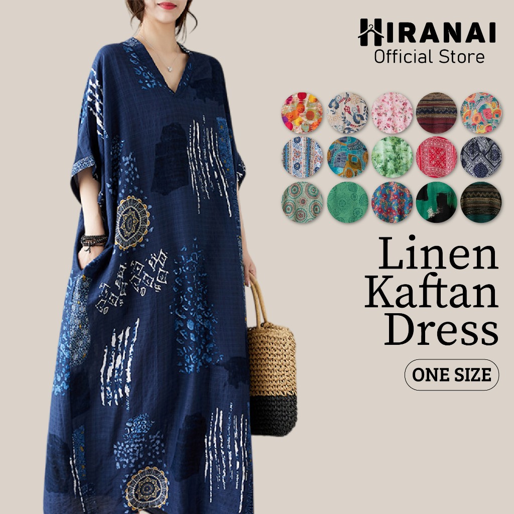 Baju Kaftan Batik Dress Women Baju Kelawar Flowy Maxi Dress Labuh Muslimah Short Sleeve Plus Size Dress Beach Wear Woman