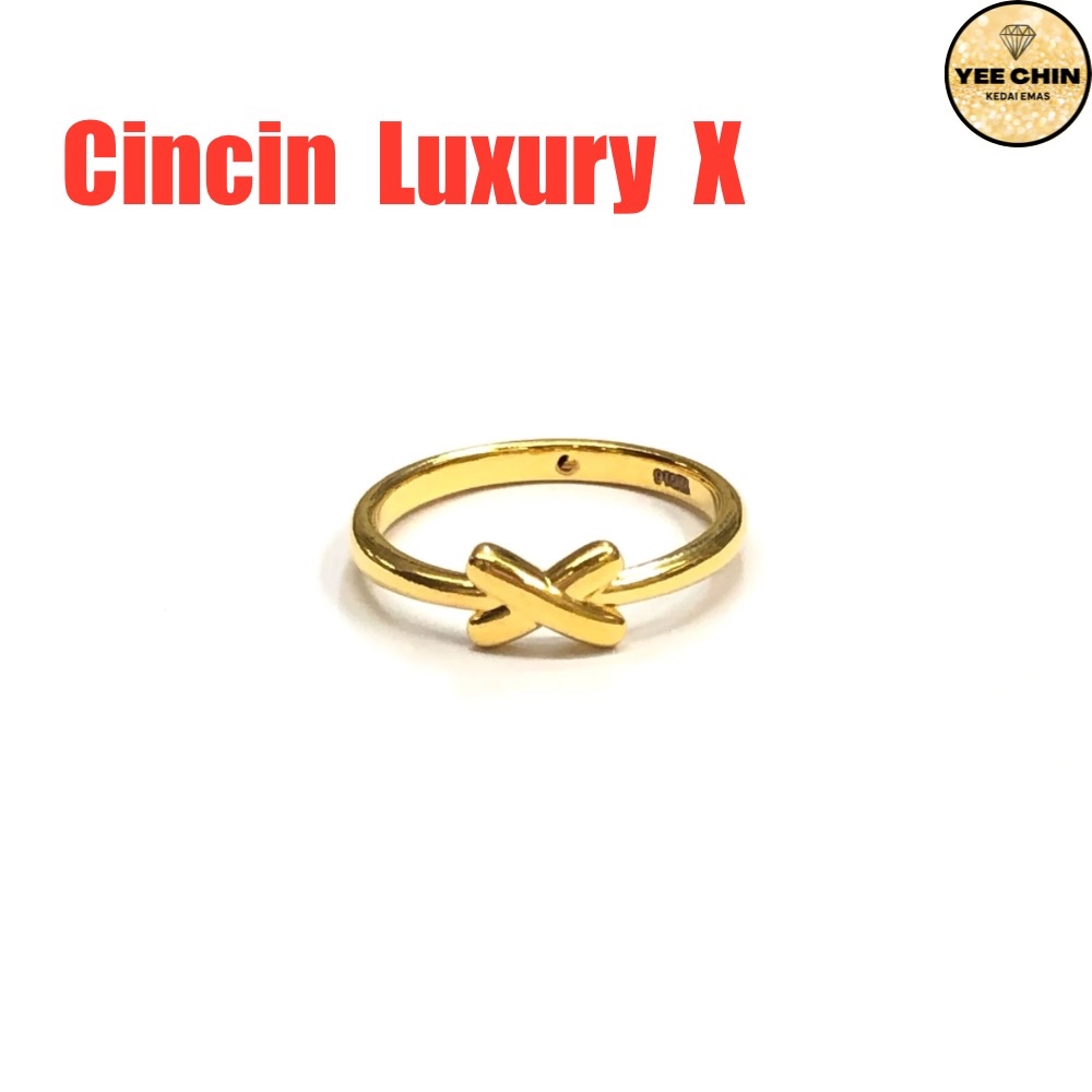 Yee Chin Cincin Emas 916 Luxury X 5D / Ring Gold 916 Cross X