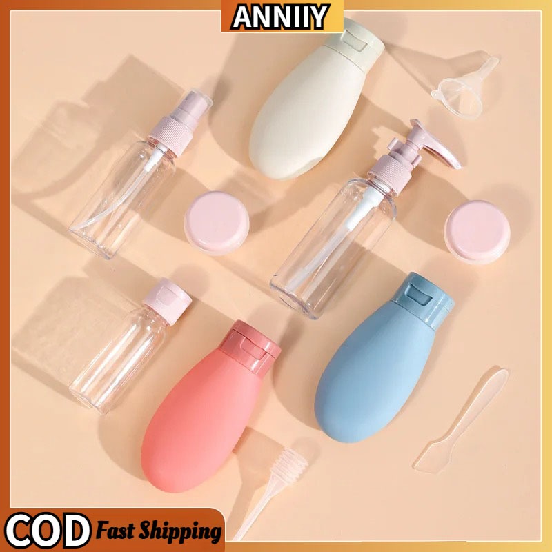 Leak Proof PortableToiletry Squeezable Containers Flight Size Cosmetic 11 Pack Travel Bottles Set