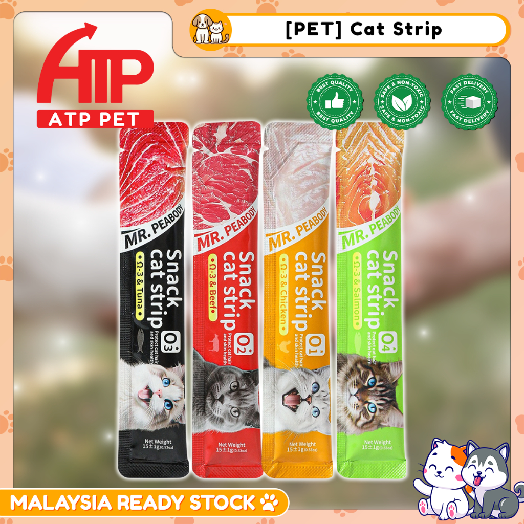 ATP PET 🐾 Makanan Snek Kucing Cat Treats Rich In Omega 3 High Meat Content Cat Treat Cat Snack Cat Stick Wet Food