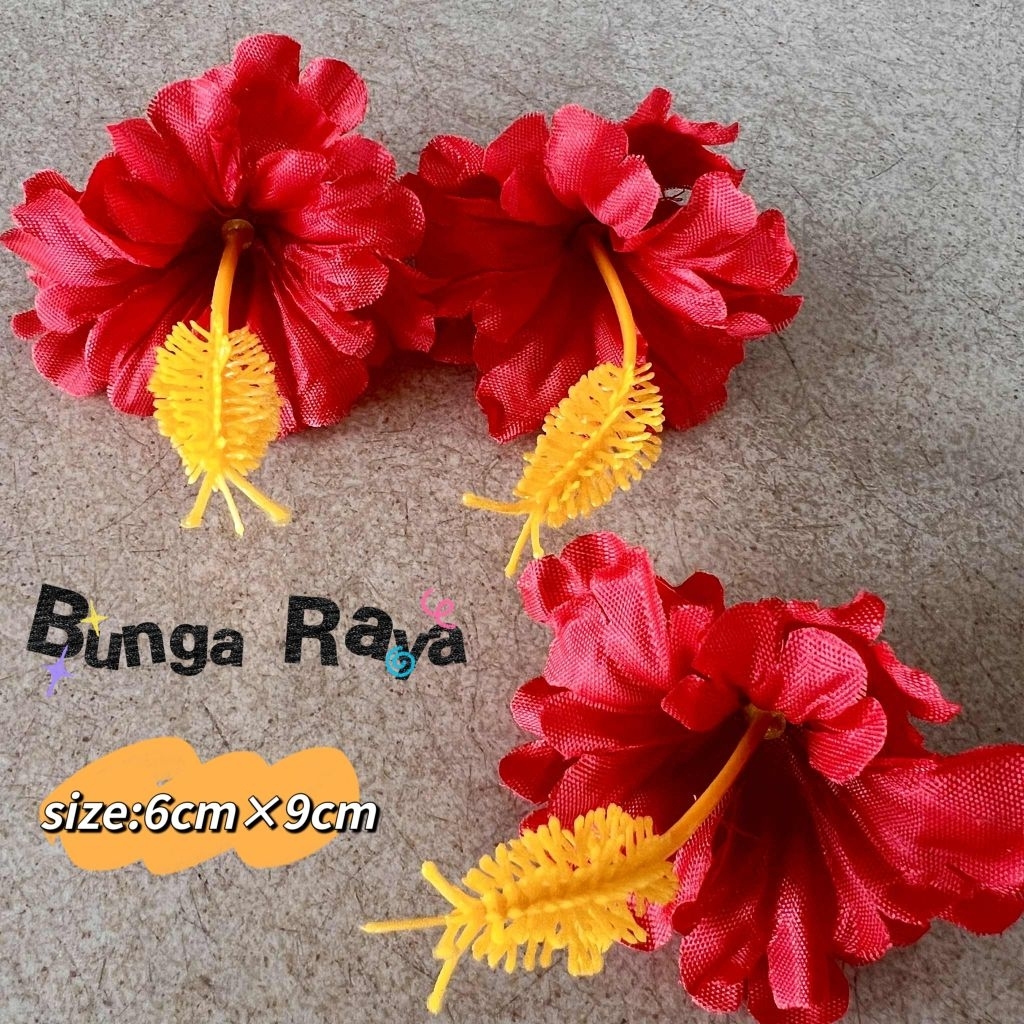 Ready stock ?? 5 kuntum Bunga raya artificial  | Bunga Hiasan merdeka| Deco | Hari Kemerdekaan