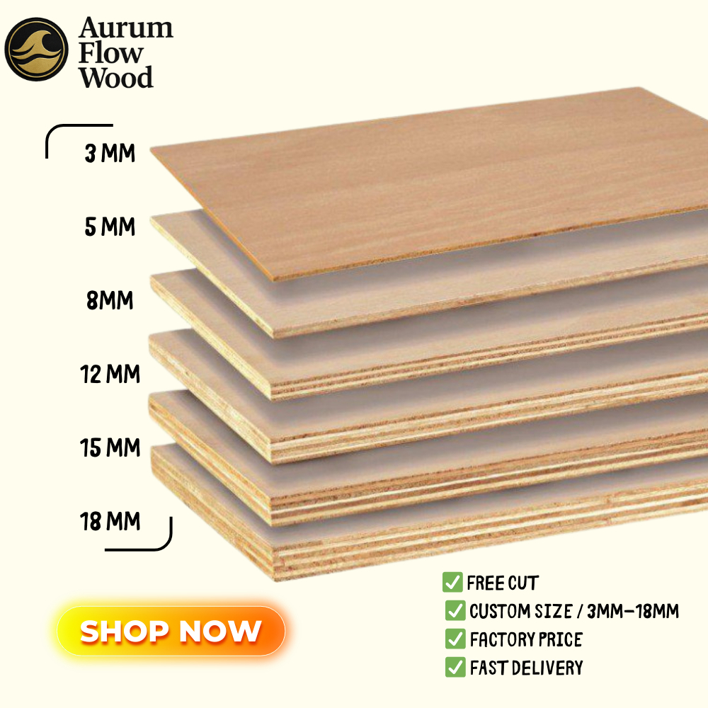 【Free Cut】Custom Plywood Board 3mm–18mm ｜ DIY Cabinet Wood Panel ｜ Fast Ship Malaysia