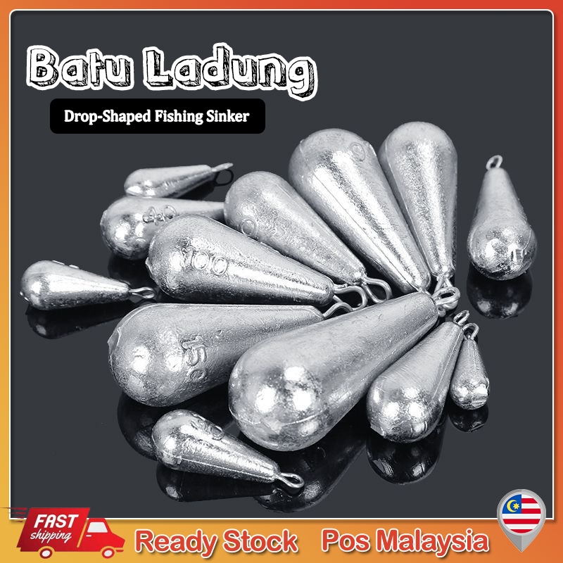 【READY STOCK】Batu Ladung Pancing Laut / Sungai Fishing Sinker Bottom Lead SINKER 10g - 60g 钓鱼铅坠