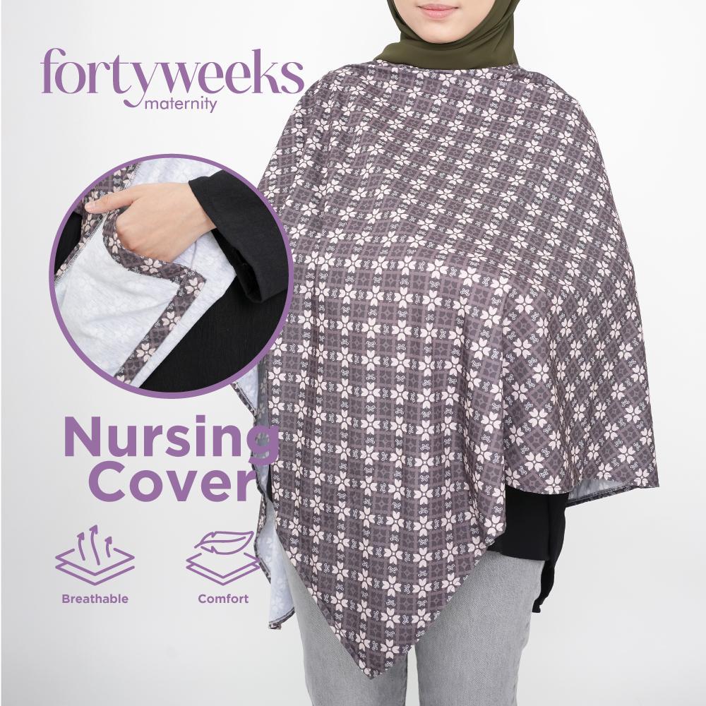 Monogram Maternity Nursing Cover Breastfeeding Menyusu Printed Cotton Spandex