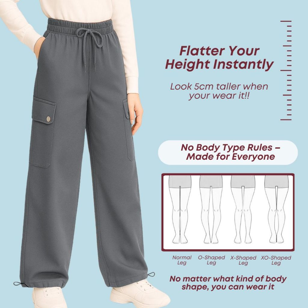 ZOE ARISAH Anami Cargo Pants Sports Activewear Muslimah Cutbray Scuba Premium Seluar Training Sukan Pant New ZOE ARISSA