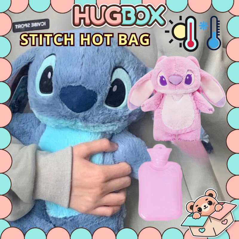 ?HugBox Stitch Hot Water Bag Beg Air Panas Stitch Hand Warmer Stich Bottle Stitch Plush Hot Pack For Period Pain暖暖包 暖手宝