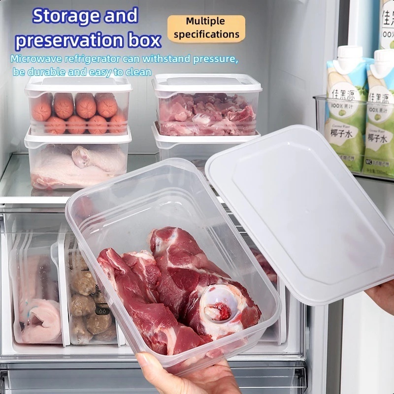 Fresh Seal Refrigerator Freezer Organizer Kitchen Meat Food Storage Box Containers Stackable food container with lid