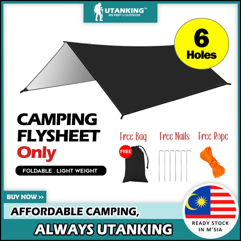 UtanKing™ Ultralight Weight Flysheet Waterproof Groundsheet Camping Tarp Alas Tent Bumbung Khemah