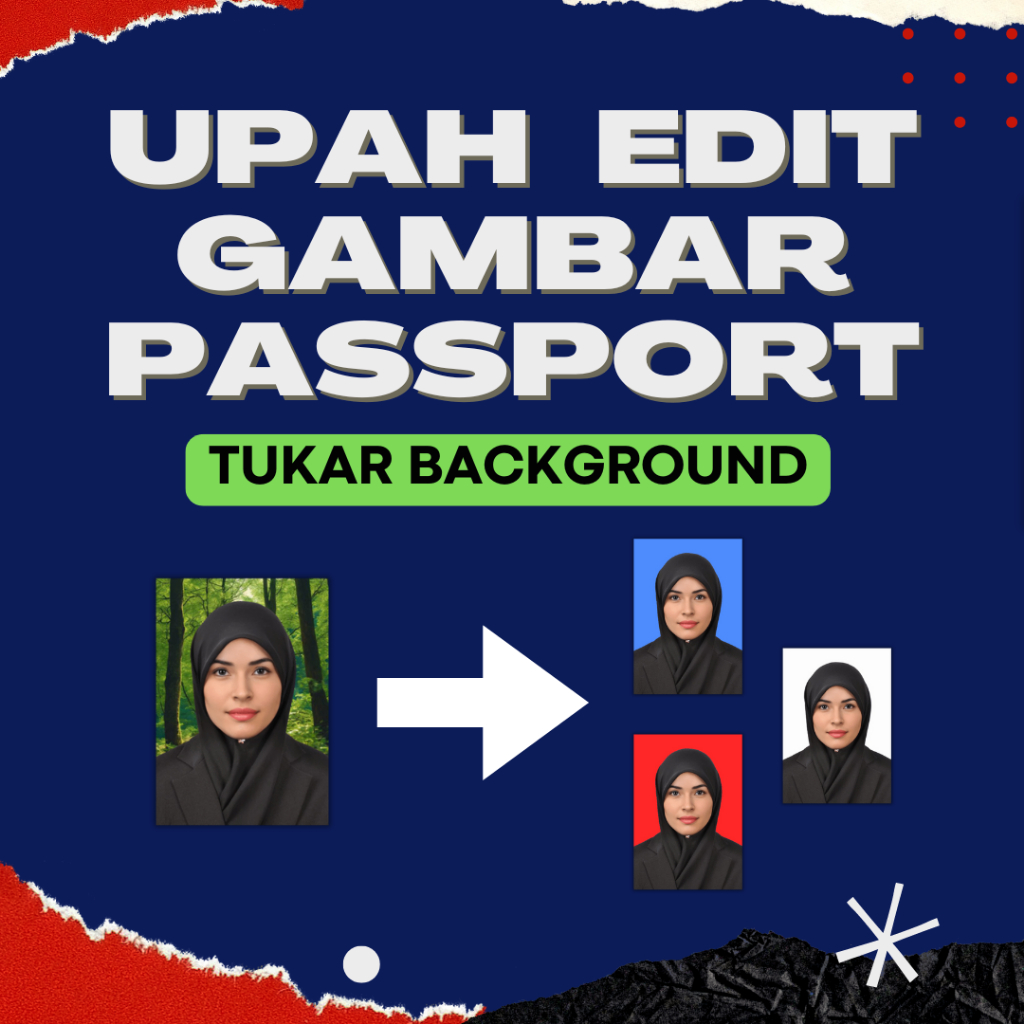 Edit Gambar Passport (Softcopy) Tukar Background | Visa | Umrah Haji | Lesen | Sekolah | Resume | UiTM | Askar | Polis