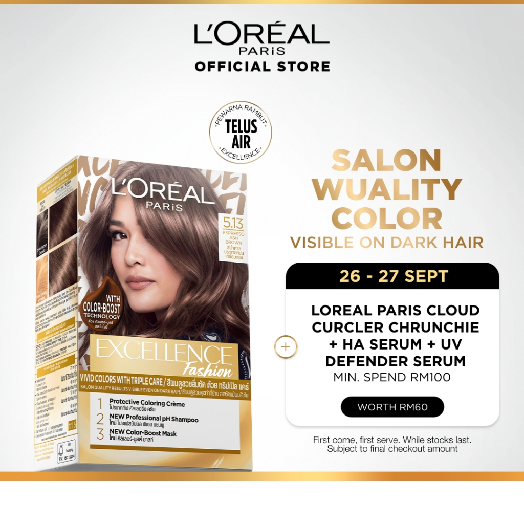 L'Oreal Paris Excellence Fashion Hair Color - #5.13 Ashy Nude Brown, Water Permeable (Hair Dye)