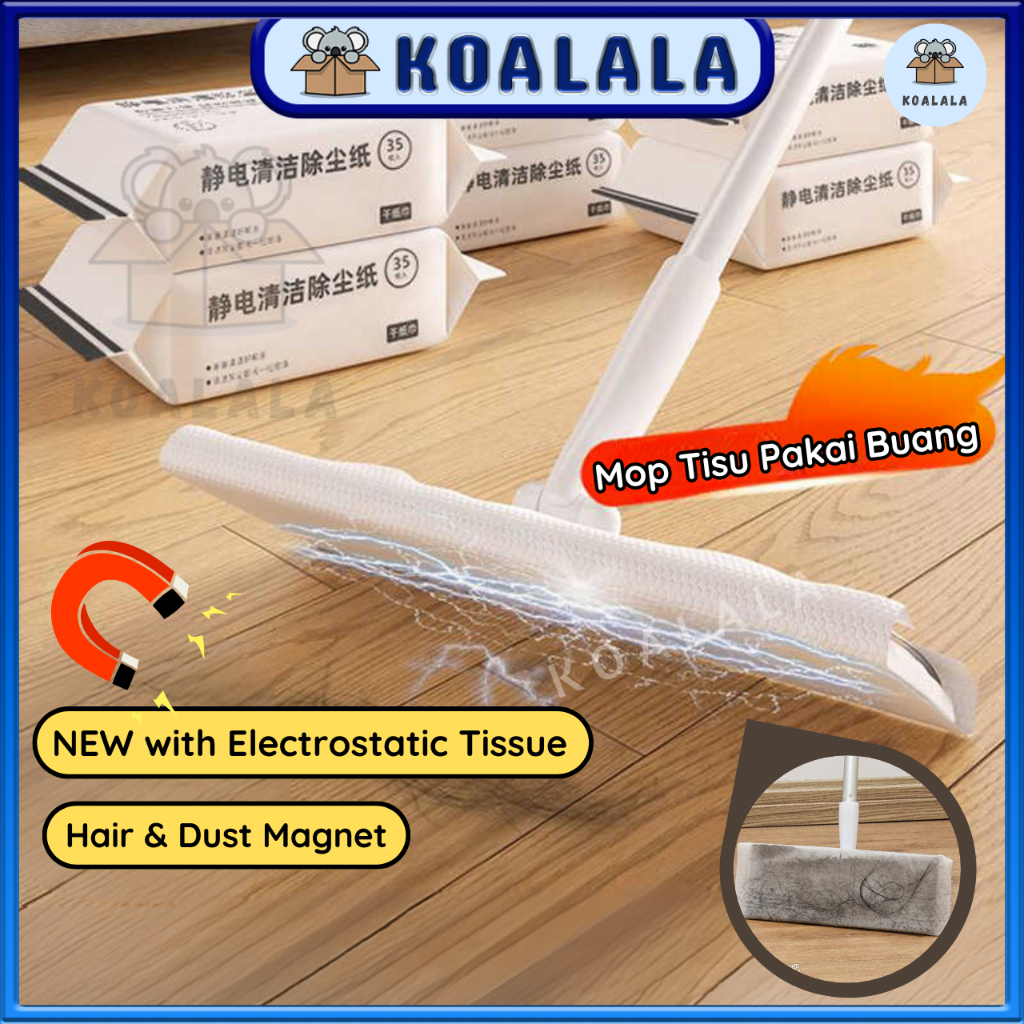 Electrostatic Flat Mop Tisu Pengelap Lantai Mop Tisu Dust Removal Paper Disposable Wet Tissue 静电拖把