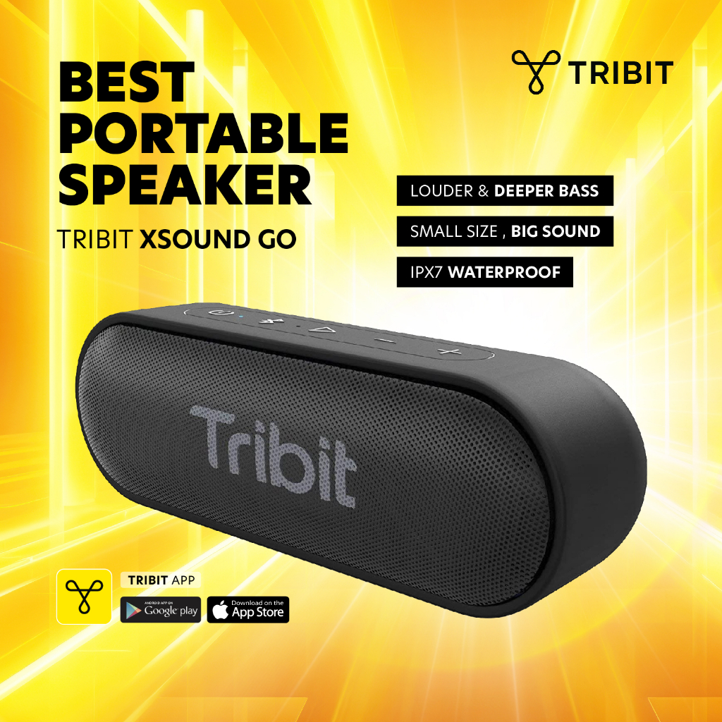 Tribit Xsound Go (2024 Upgraded Version) - 16W, Bluetooth Speaker 5.3, IPX7 Waterproof, 24 Hours Playtime, TWS Pairing