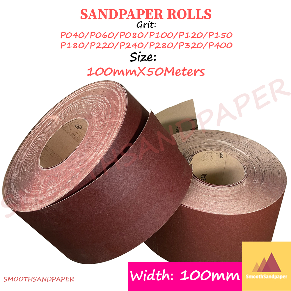 Sandpaper Roll Aluminium Oxide (Red) Kertas Pasir (Merah) 75mmX50Meter or 100mmX50Meter 木工铁工红砂纸卷 image 4
