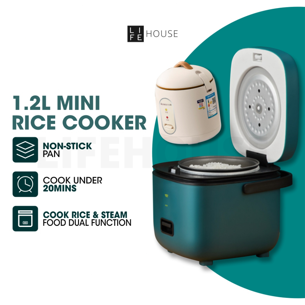 [3 Pin Plug] 1.2L Mini Rice Cooker Periuk Nasi Elektrik Kecil Cooking Pot Electric Rice Cooker Non Stick Multi Cooker电饭锅