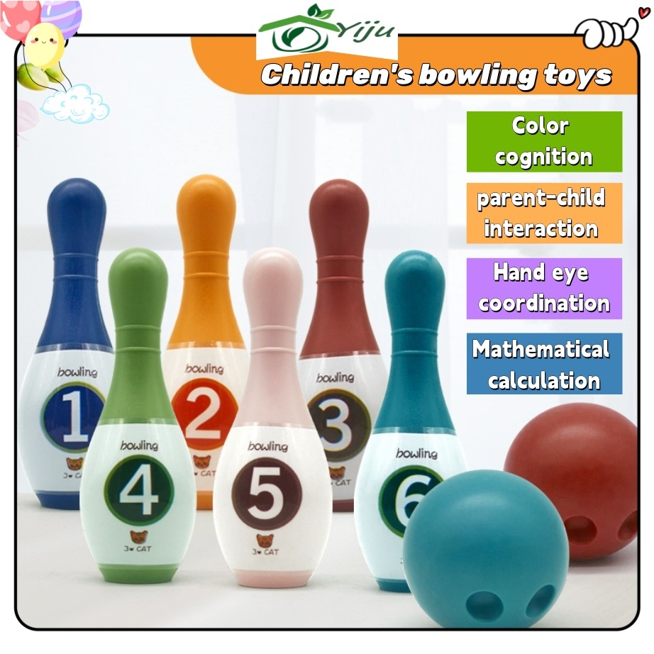 Kids bowling Games Pins Balls Sport Toy 3-6 Year Old Indoor & Outdoor Set-Toy Mainan Kanak-Kanak