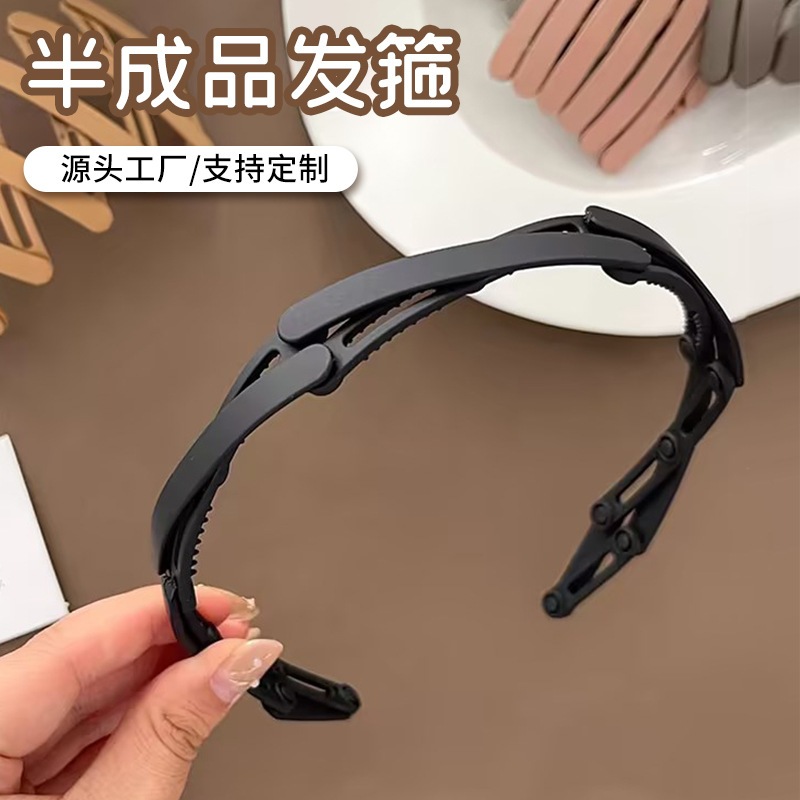 New Folding Outer Starting With Hairpin Children Invisible Hair Hole With Tooth Non-slip Wash Face Headband 伸缩发箍新款随身折叠外出