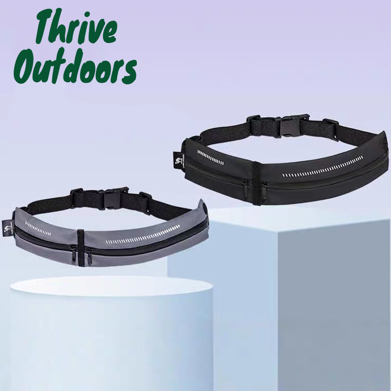 Sports Dual Pockets Waist Bag Slim Ultra thin Jogging Running Pouch Phone Holder Keys Cash Holder