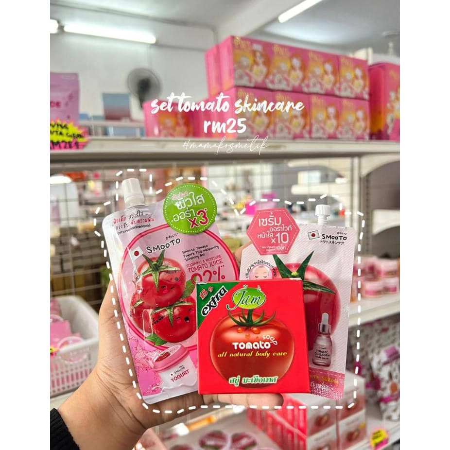 🍅 SET TOMATO 3in1 THAILAND 🍅 SMOOTO BB CC SABUN TOMATO SUPER SERUM