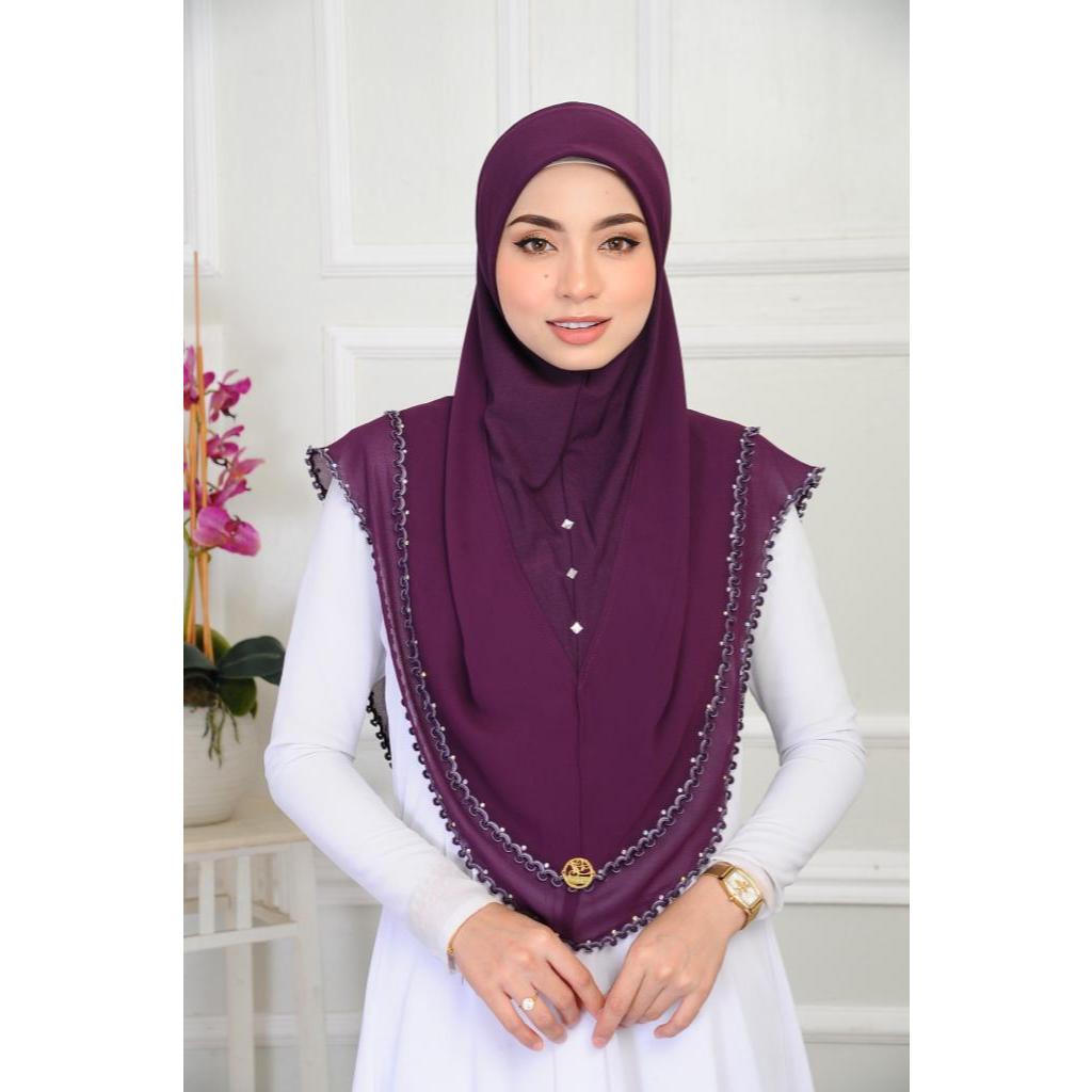SARUNG AZRA CHIFFON 2 LAYER WITH SULAM AWNING SCUBA BY IRENE HIJAB EXCLUSIVE