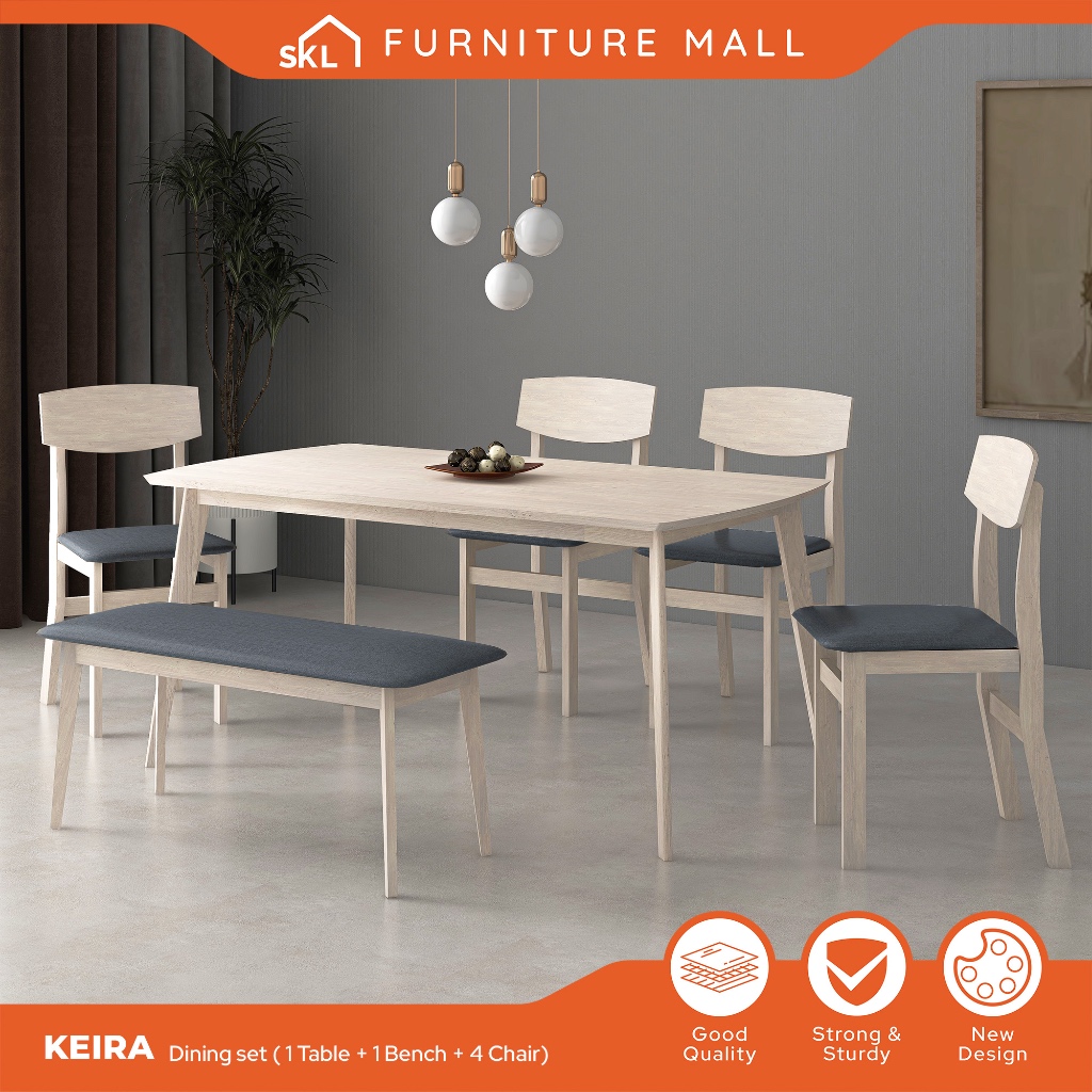 11.11 PROMOSKL 1+6/1+4+1 DINING TABLE SET/ 1+6 DINING TABLE SET / DINING BENCH / Set Meja Makan/ikea set meja