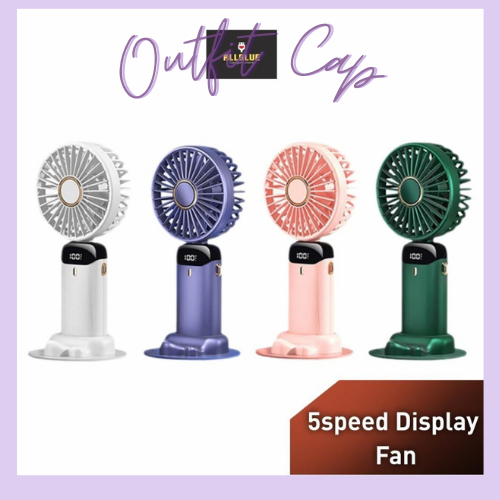 【 5 Speed 】5000mAh Portable USB Mini Fan kipas mini kipas tangan Mini Fan Rechargeable Handheld Fan with Led Display