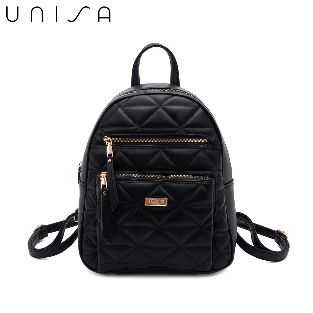 Unisa Quilted Backpack - Black/Blue/Green/Taupe