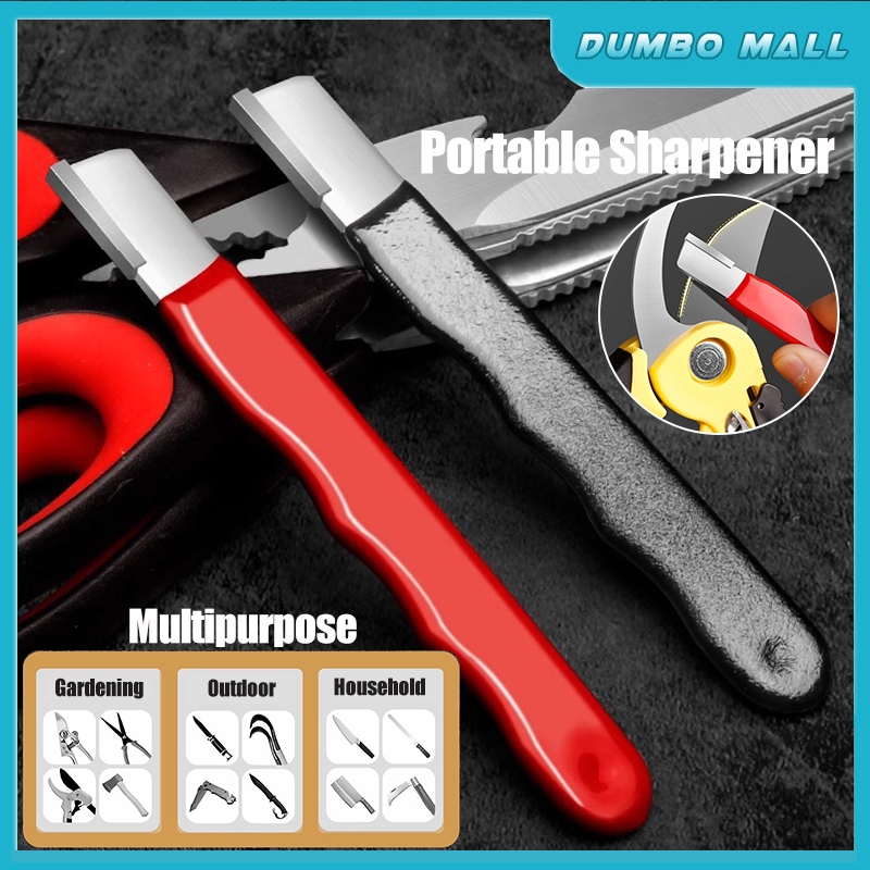 Portable Sharpener Mini Sharpening Stone Handheld Alloy Steel Garden Shear Scissors Sharpening Tool With Lid Multipurpos