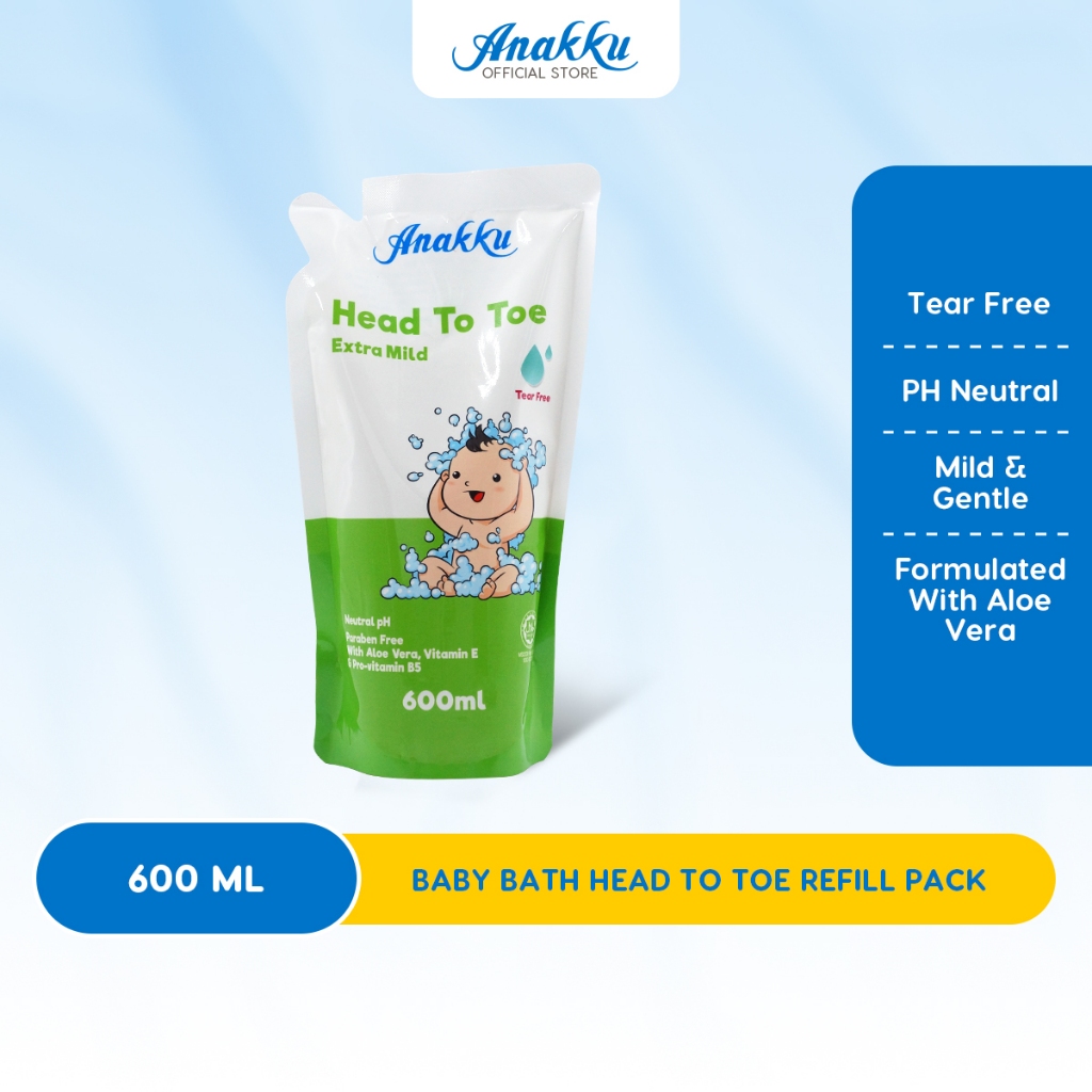 Anakku Baby Bath Head To Toe Refill Pack (600ml) Sabun Mandian Bayi 175-060