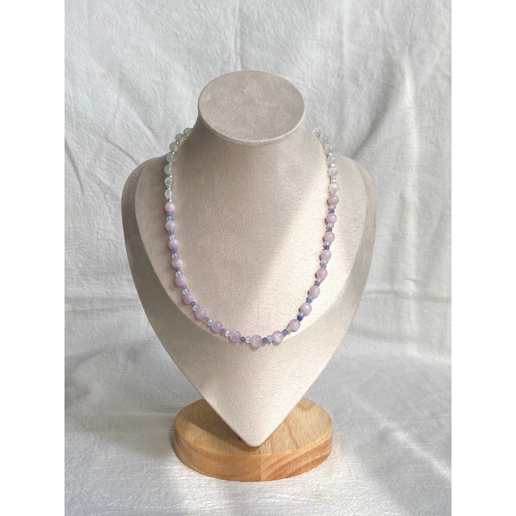 Self-Love Natural Crystal Necklace - Kunzite, Aquamarine, Tanzanite, Selenite