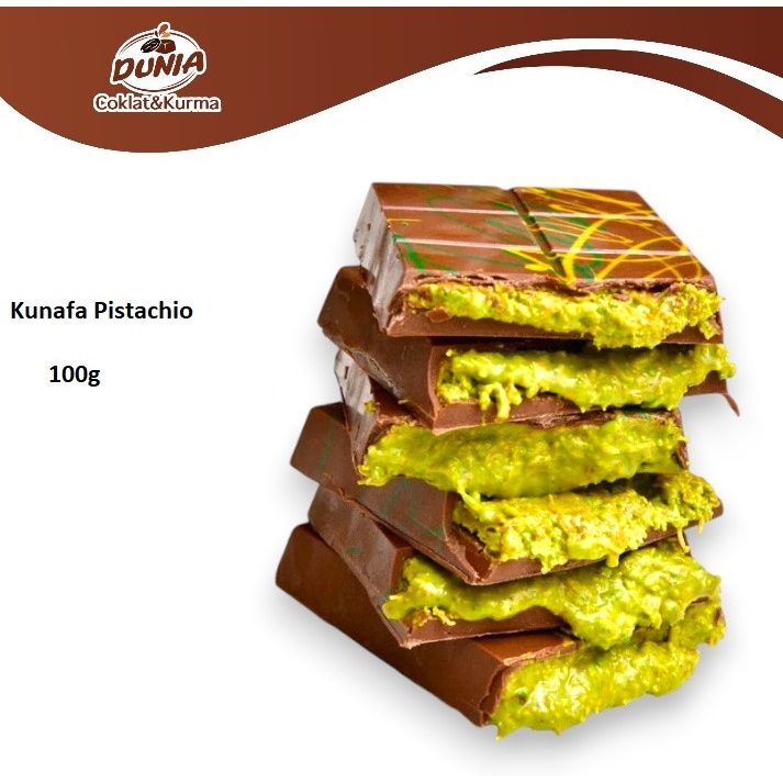 Middle Eastern Luxury: Pistachio Kunafa Chocolate, Imported from the UAE | 100g