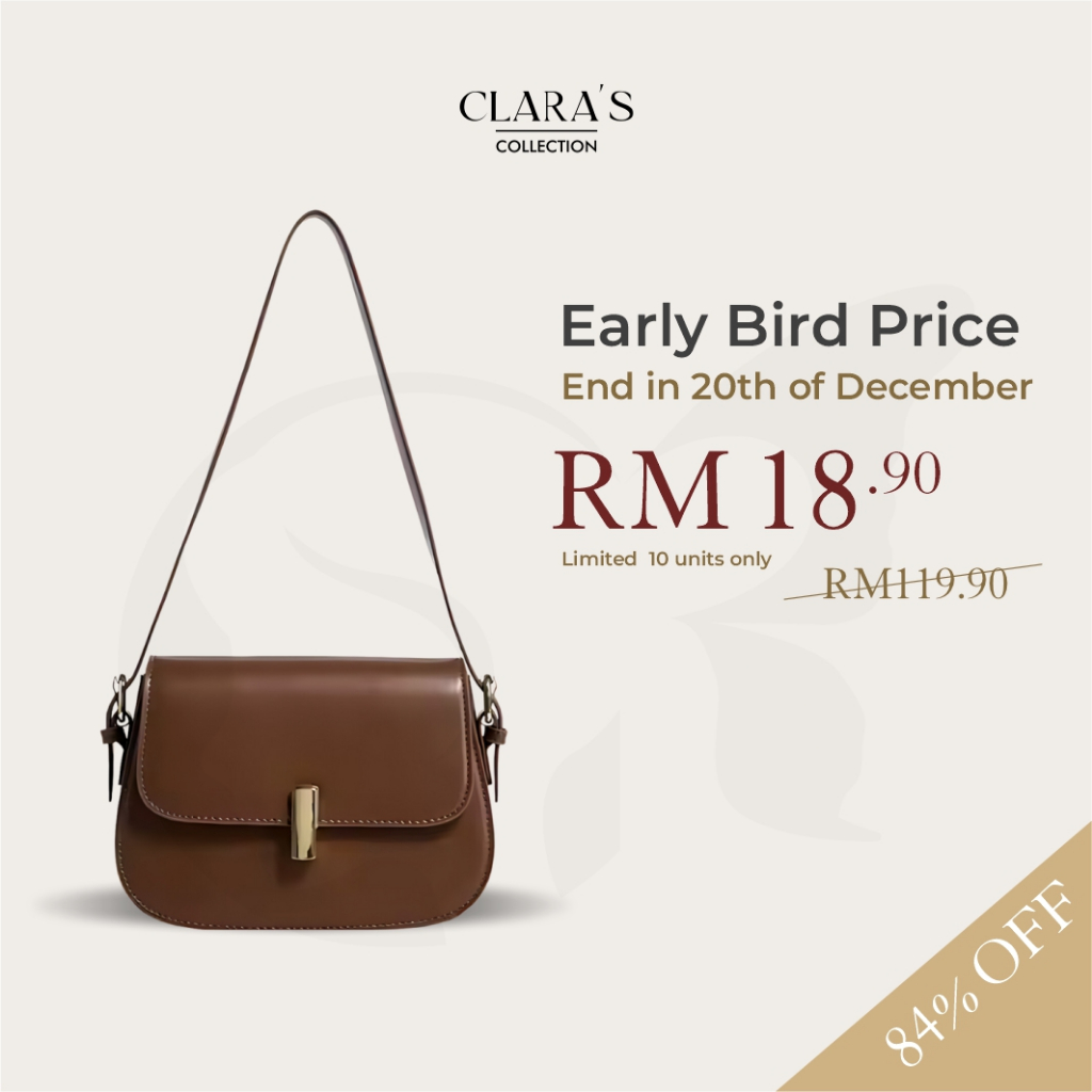 Women Simple Luxury Elegant Bag Minimalist Sling Bag Shoulder Beg Perempuan Crossbody Bag Retro Saddle Bag PU Leather