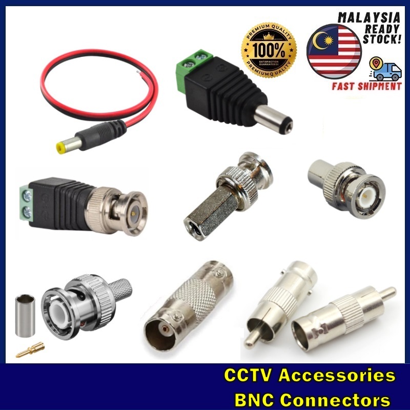 CCTV Accessories BNC RG59 Coaxial Twist Connectors Plus DC MALE Plug for Camera LED Strip Electronic Devices