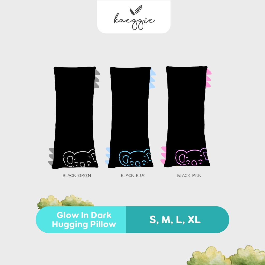 Kaeggie Organic Bamboo Hugging Pillow (Glow in the Dark) – Certified, Hypoallergenic & Ultra Soft | Bantal Peluk Organik