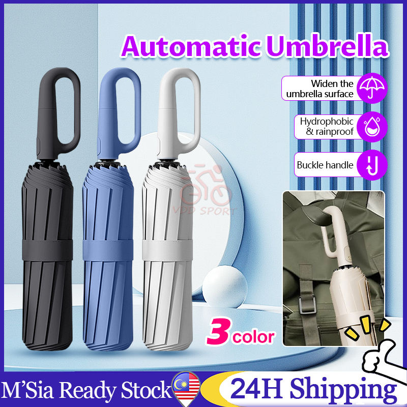 Umbrella Automatic UV Foldable Umbrella Payung Lipat Auto Open Close One Handed Windproof Umbrella Mini 雨傘折疊自動 雨傘折疊  雨伞