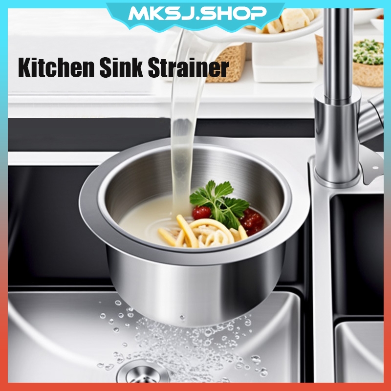 Stainless Steel Sink Strainer Kitchen Food Waste Drain Basket Vegetable Fruit Sink Colander Swan Sinki Rubbish Drainer