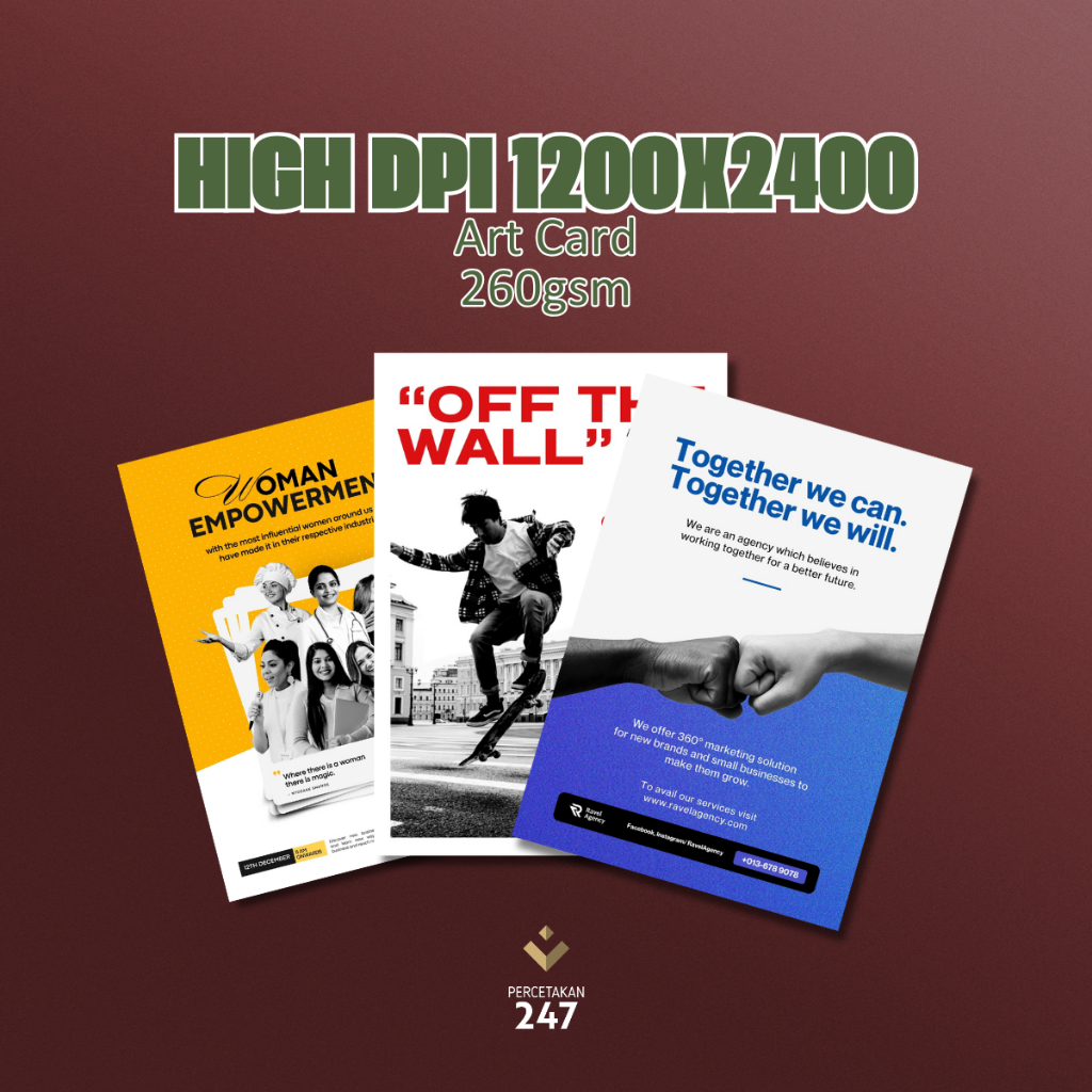 Art Card 260gsm A5 A4 A3 Colour Photostat Printing | Fotostat Warna A5 A4 A3 Paper High Quality Fast Print Murah