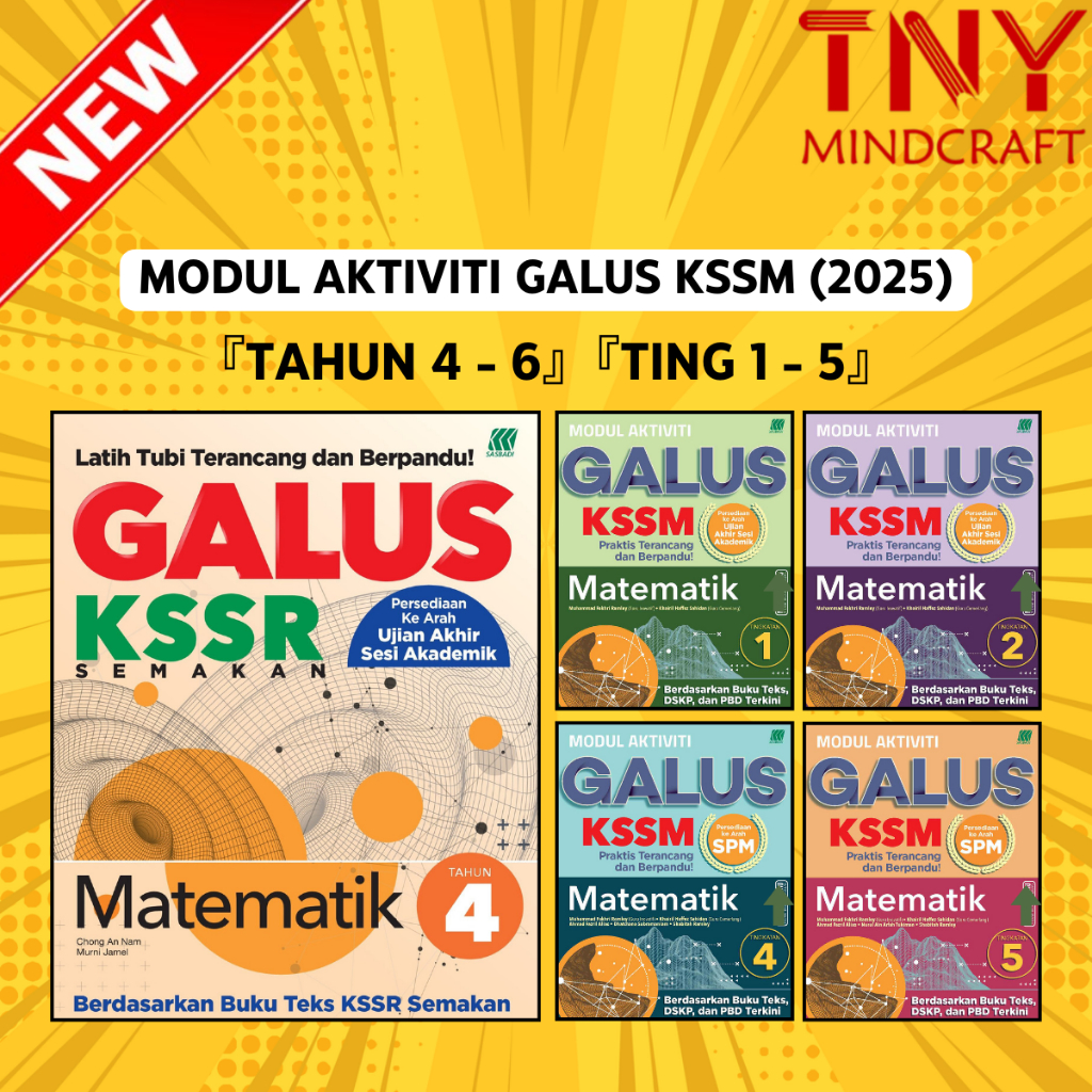 [TNY] SASBADI: Buku Latihan & Nota Galus  【TAHUN 4 - 6】& KSSM【TG 1 - 3】(UASA) Matematik (2025)