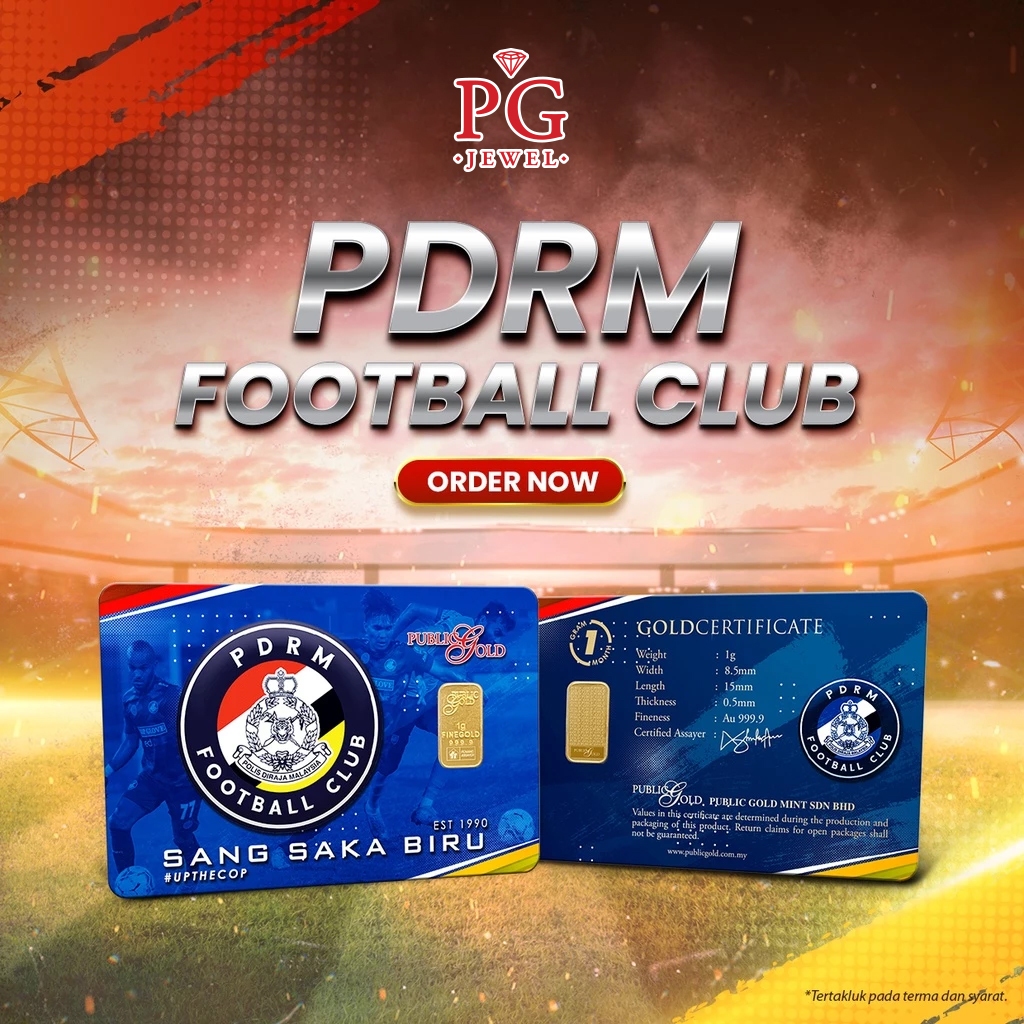 Public Gold Bullion Bar 1g (Au 999.9) - PDRM Football Club