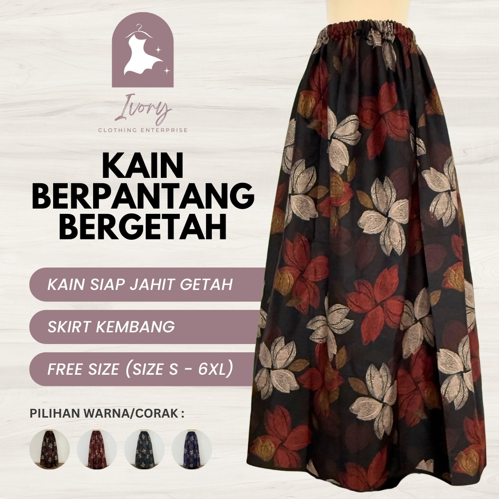 IVORY CLOTHING Size Besar Kain Berpantang Bergetah / Confinement Sarong / Kain Batik Instant / Kain Basahan / Maternity