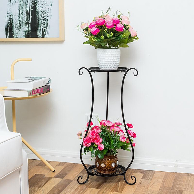 Balcony Multi-Layer Flower Pot Stand – Iron Floor Plant Shelf for Garden & Indoor Use