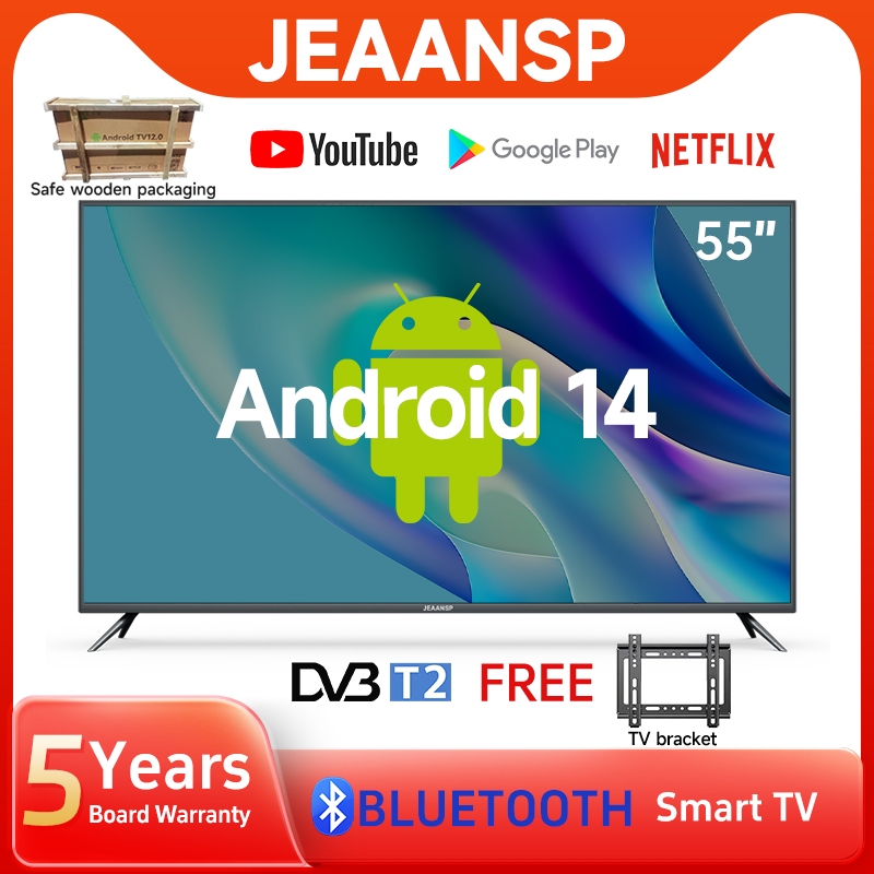 JEAANSP Android TV 32/40/43/46/50/55 inch LED Smart TV HDMI/Bluetooth YouTube/Netflix/GooglePlay