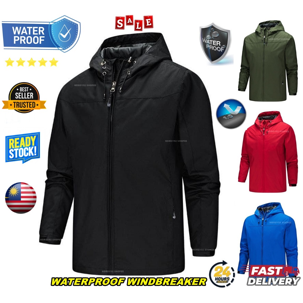 [READY STOCK] TNF Unisex Jacket Windproof Waterproof Thin Sportswear Windbreaker Jacket Hoodie LG