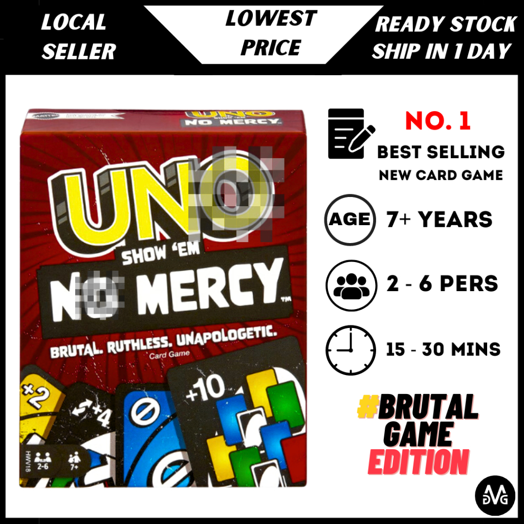 Uno No Mercy Card Game Collection Uno All Wild Flip Flex Dare Uno Minecraft Monopoly Family Friends Tabletop Board Game
