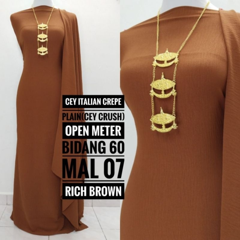 Kain Pasang Cey Italian Crepe Plain Cey Crush Bidang 58'60' (OPEN METER - 0.5M)