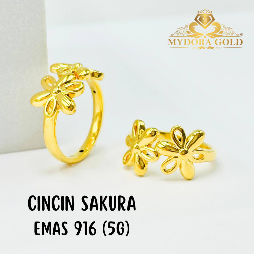 MYDORA Cincin Sakura | Emas 999/24K & EMAS 916/22K