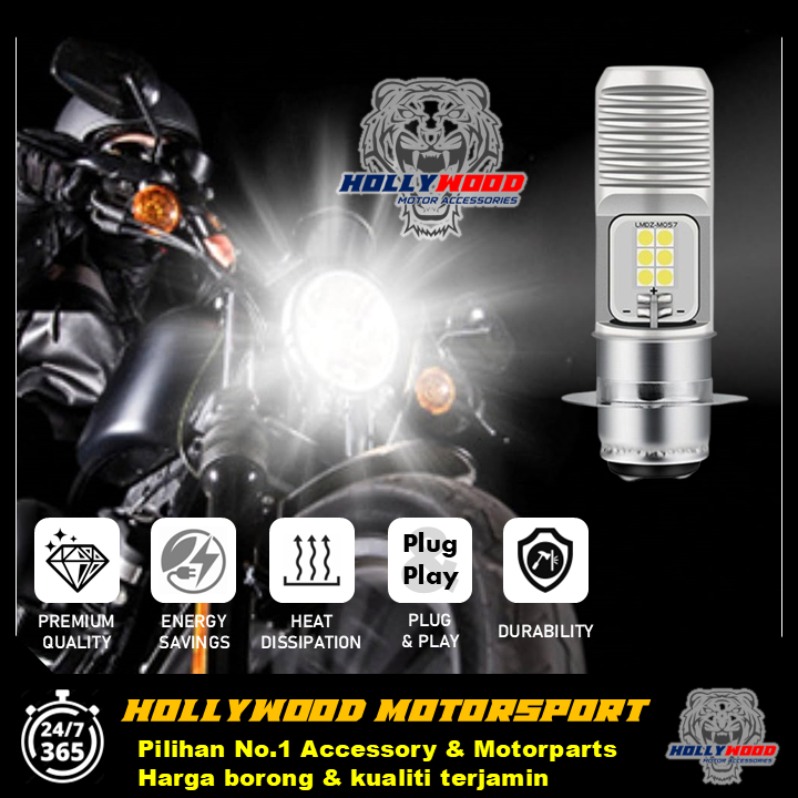 MENTOL DEPAN LED EX5 HEAD LAMP LIGHT BULB LED T19 P15D 125Z LAGENDA LC135 V1 WAVE 6000K 4500K