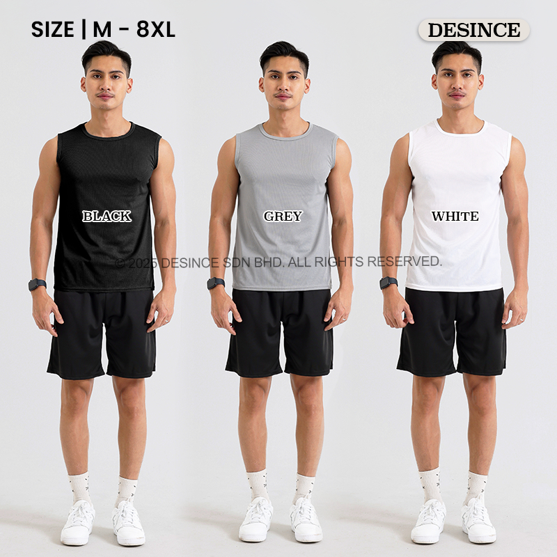 ?? DESINCE Men Singlet Breathable Cooling Singlet Hollow Design Man Top Men Inner Tank Baju Singlet Lelaki MT 106
