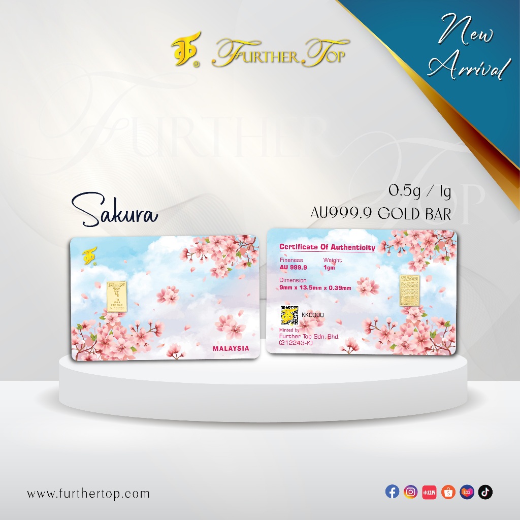 FURTHER TOP 999.9 Gold Bar ( 0.5g / 1g ) - SAKURA&hellip;