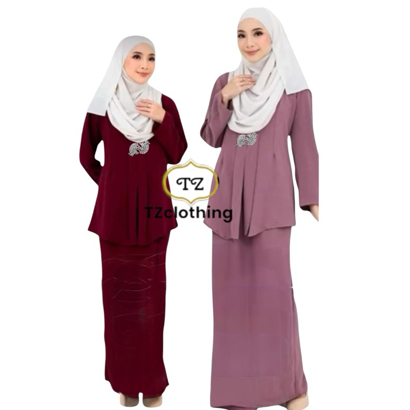 KEBAYA MODERN DEWASA PLAIN CEY IRONNESS SIZE S-3XL